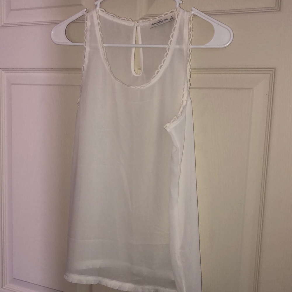 A&F sheer white tank
